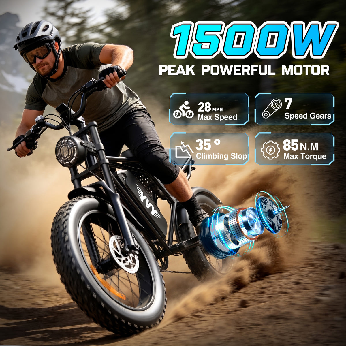 YVY K20Lite-S 1500W Fat Tire Electric Bicycle