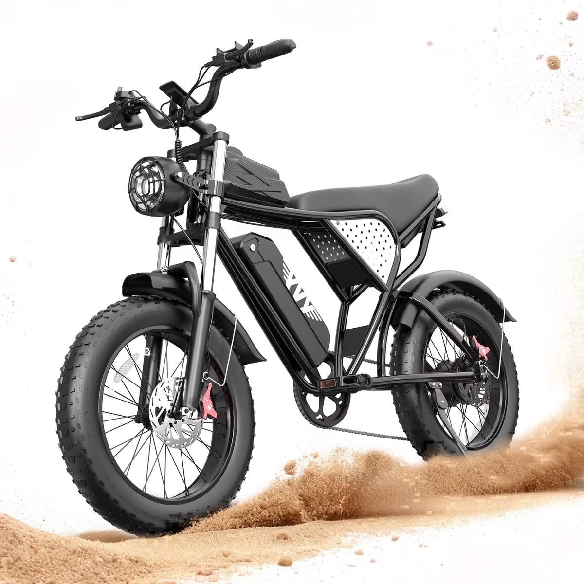 750W 28Mph, 48V 20Ah Max 80 Miles Electric Bike, 20" Fat Tire E-Bike for Adults, E-Mountain Bike with Disc Brakes cTUVus Certified,Class 3