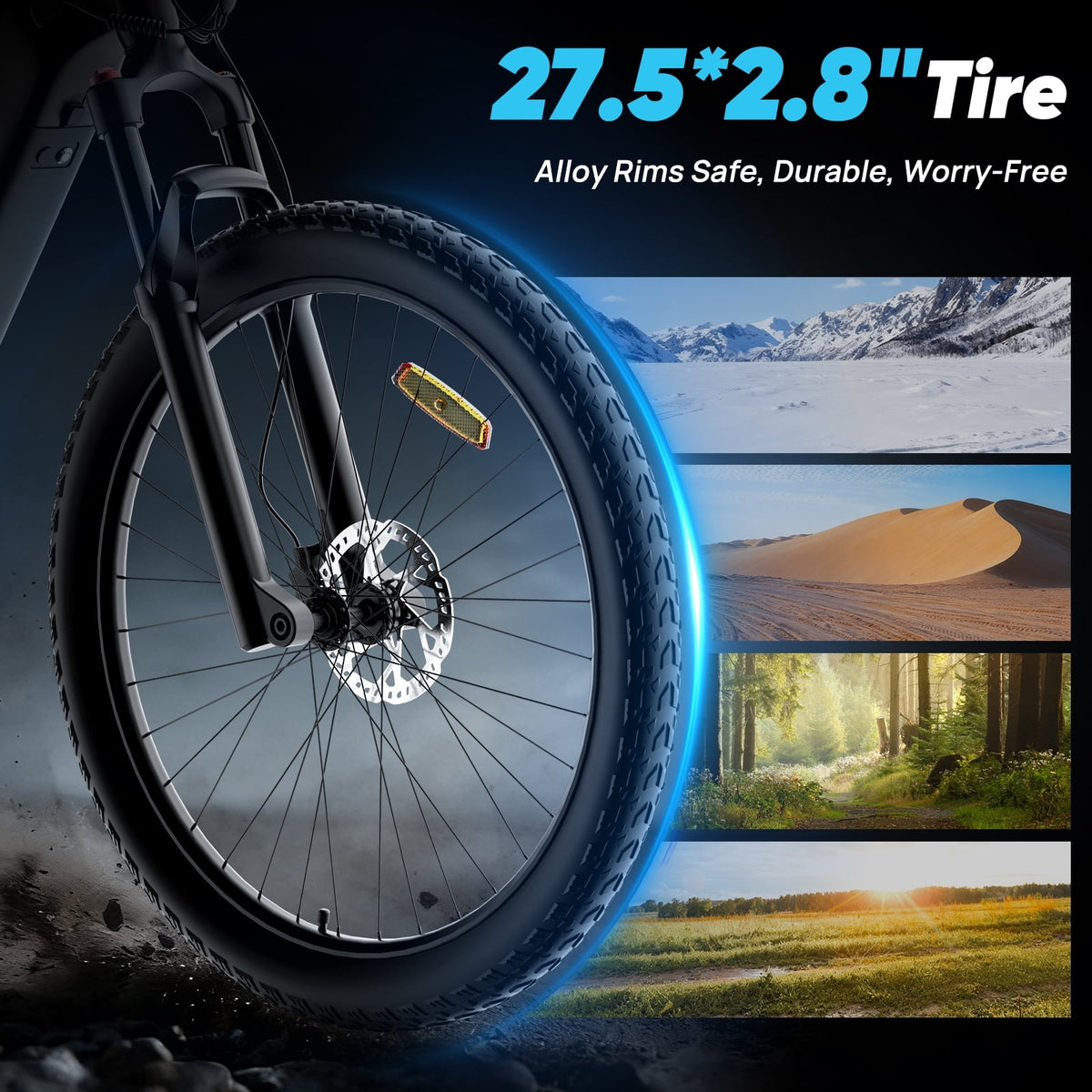 750W 28Mph Electric Bicycle for Adults, 48V 23AH,Max 100 Miles,E-Bike,27.5''Narrow Tire Mountain Bike,Disc Brakes,cTUVus Certified,Class 3