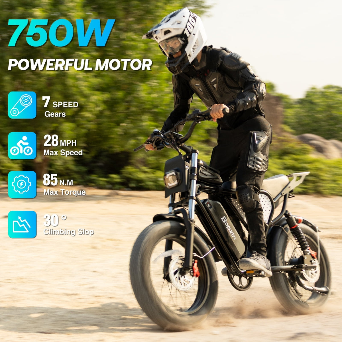 750W 28Mph E-Bike for Adults, 48V 25Ah,80Miles Electric Bicycle,20" Fat Tire Mountain Bike,cTUVus Certified,Class 3