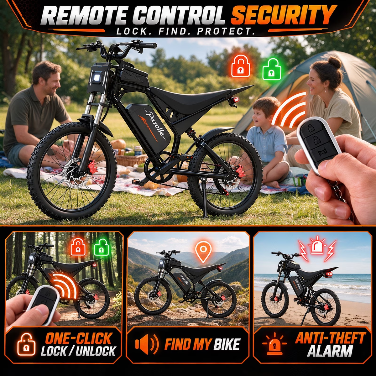 750W 28MPH E-Bike with NFC,52V 25Ah Removable Battery,23" off Road Tire Electric Bike for Adults with Disc Brakes,cTUVus Certified,Class 3