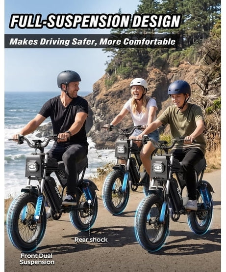 750W 28Mph E-Bike for Adult,48V 25AH,Max 90 Miles Electric Bicycle Disc Brakes, 20" Fat Tires Mountain Bike cTUVus Certified