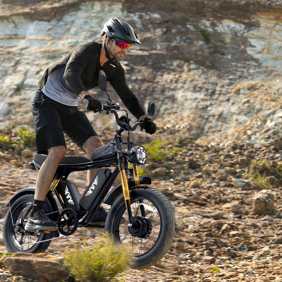 YVY 750W 28Mph Electric Bike,52V 40AH,Max 170 Miles E-Bike for Adults,20" Fat Tire Mountain Bike cTUVus Certified,Class 3