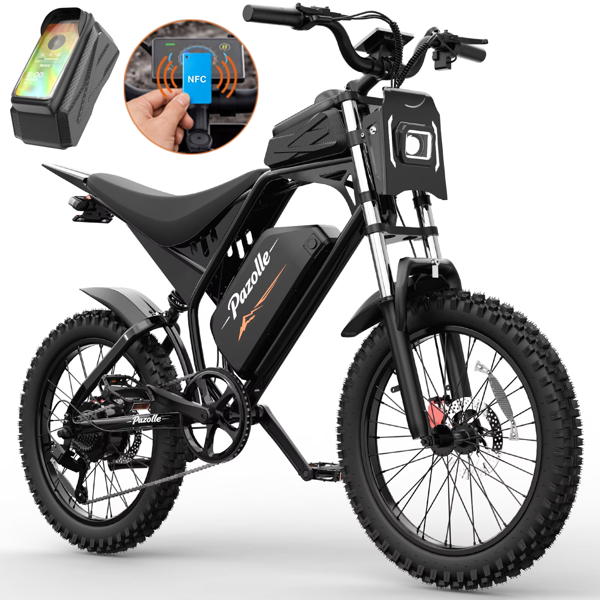 750W 28MPH E-Bike with NFC,52V 25Ah Removable Battery,23" off Road Tire Electric Bike for Adults with Disc Brakes,cTUVus Certified,Class 3