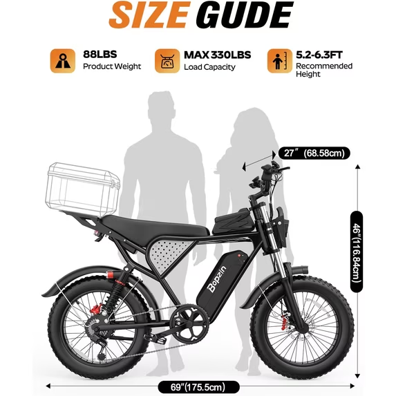 750W Electric Bike for Adult,28Mph 48V 20AH,Max 80 Miles,20" Fat Tires,App Mountain Bike Disc Brakes,cTUVus Certified,Class 3